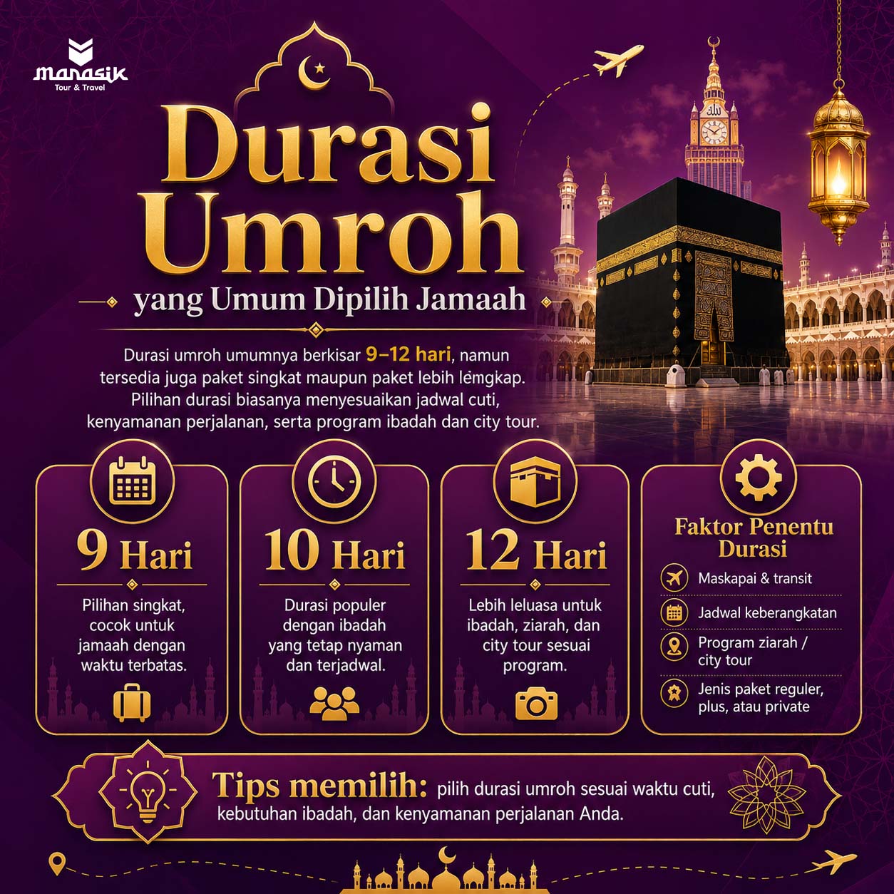 Durasi Umroh yang Umum Dipilih Jamaah