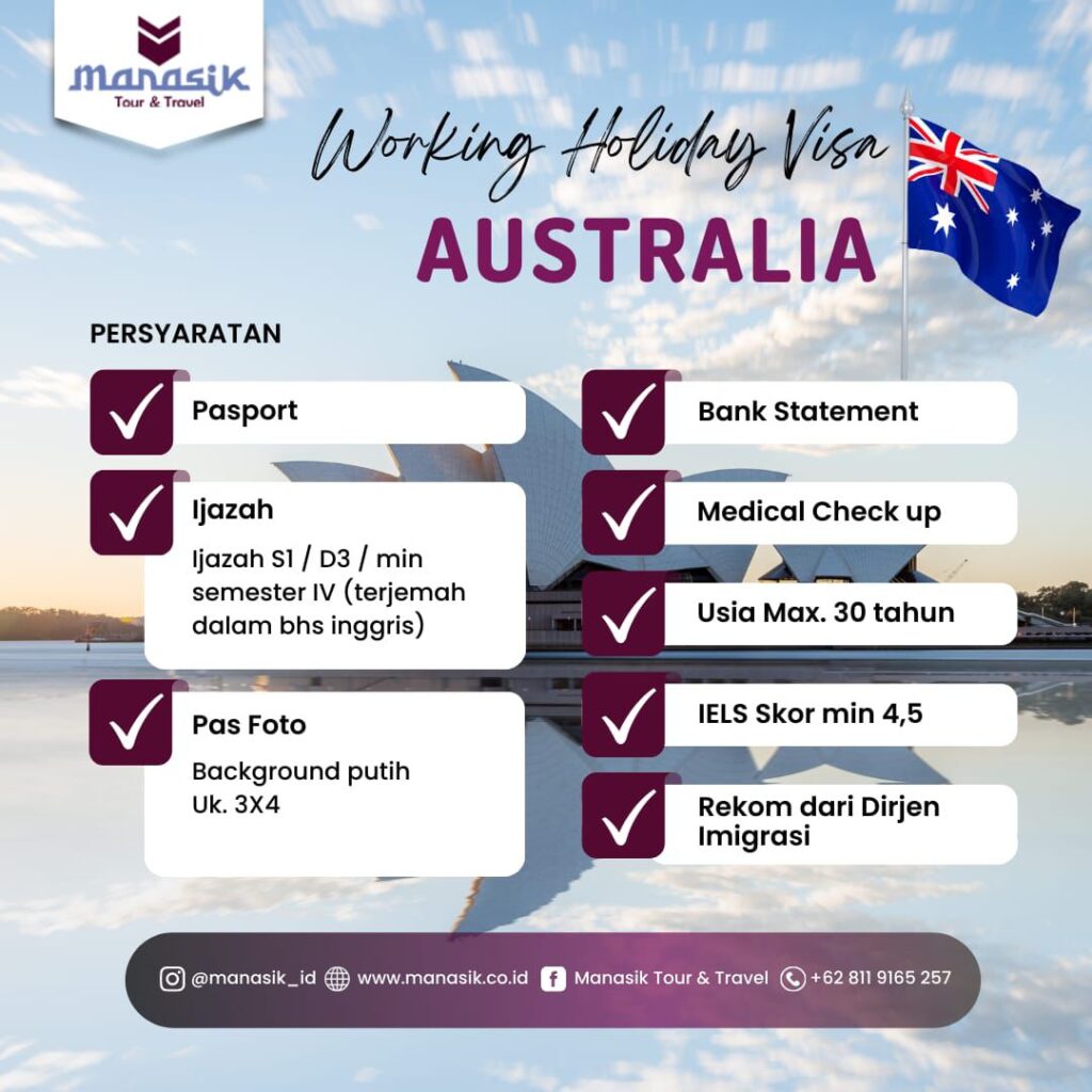 Panduan singkat Working Holiday Visa Australia: syarat, biaya, dan cara daftar untuk kerja sambil liburan.