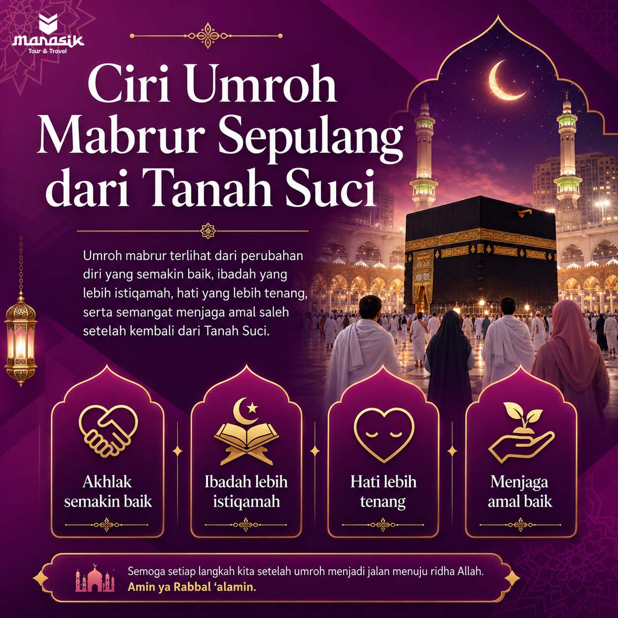 ciri umroh mabrur sepulang dari Tanah Suci