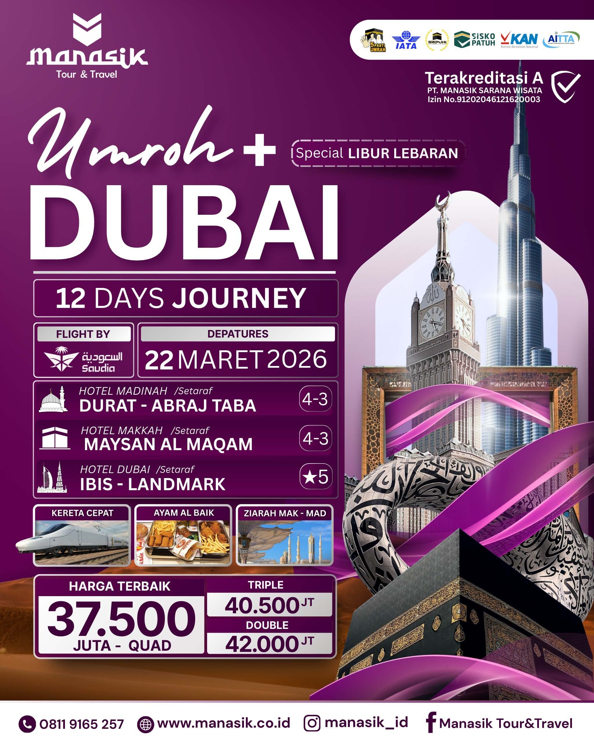 Paket Umroh Plus Dubai bersama Manasik Tour Travel