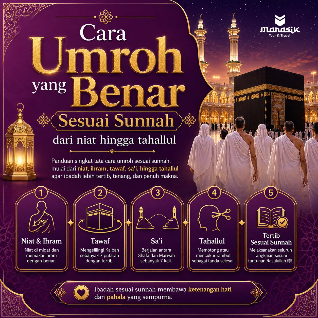 Cara umroh yang benar sesuai sunnah dari niat hingga tahallul