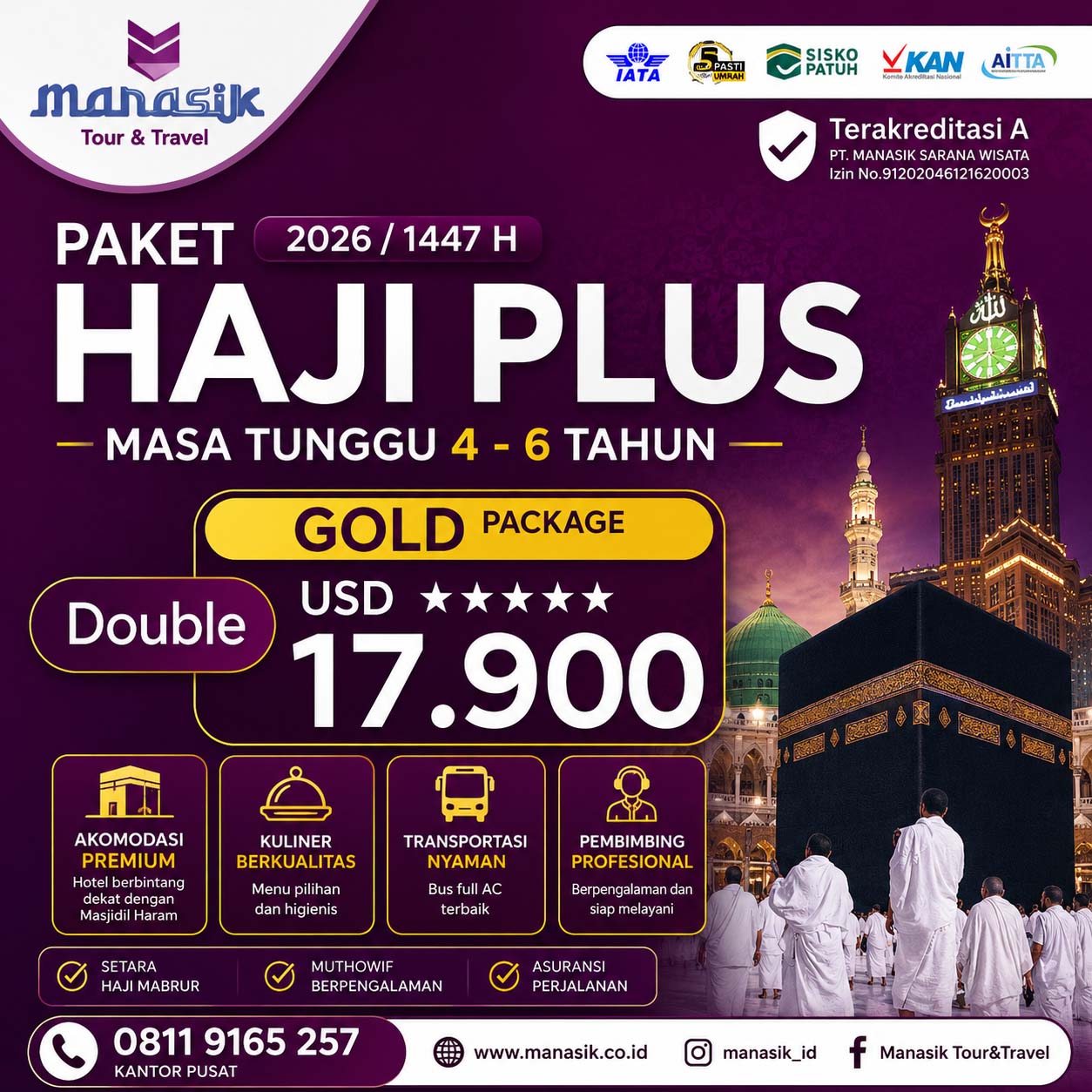 Paket Haji Plus Gold Double