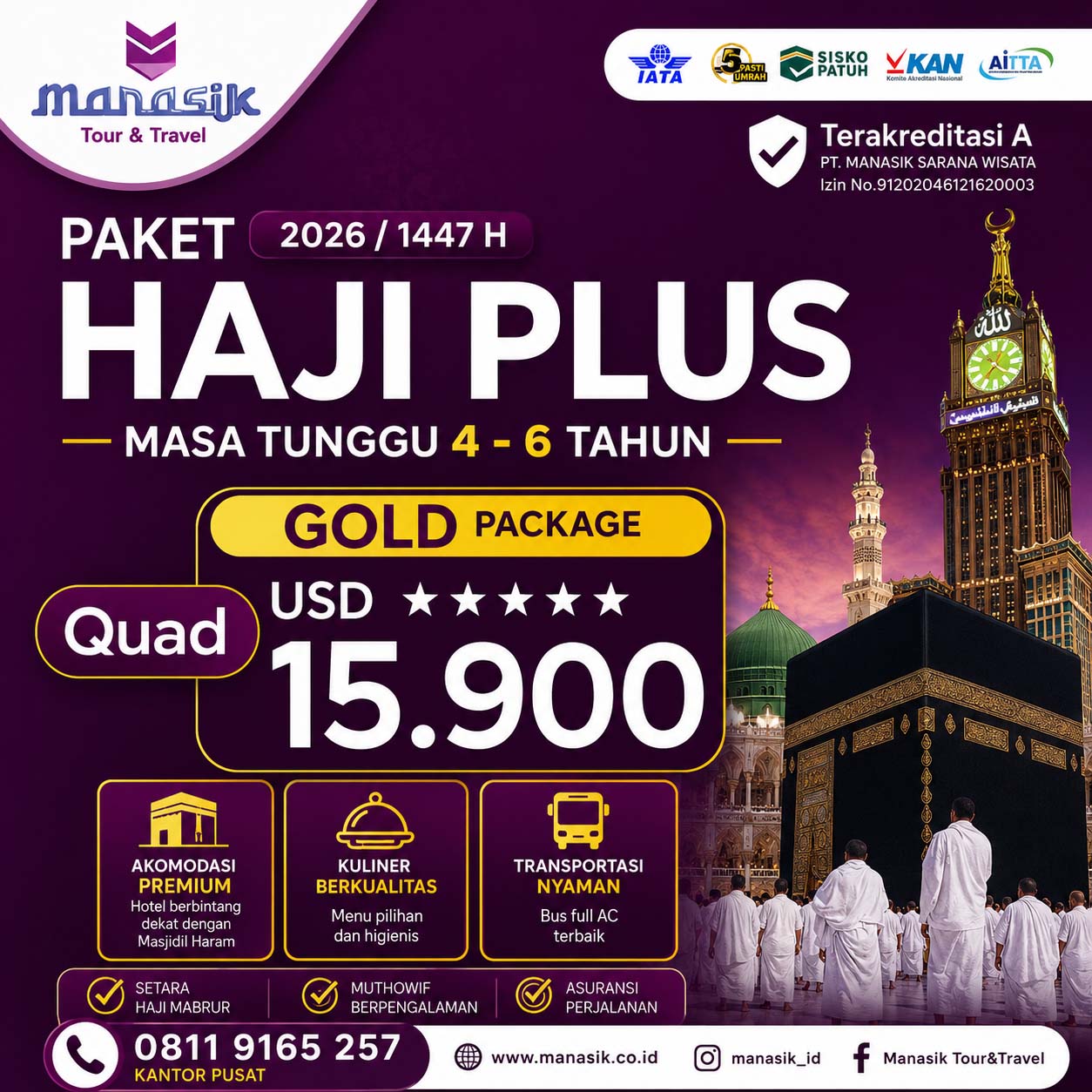Paket Haji Plus Gold Quad