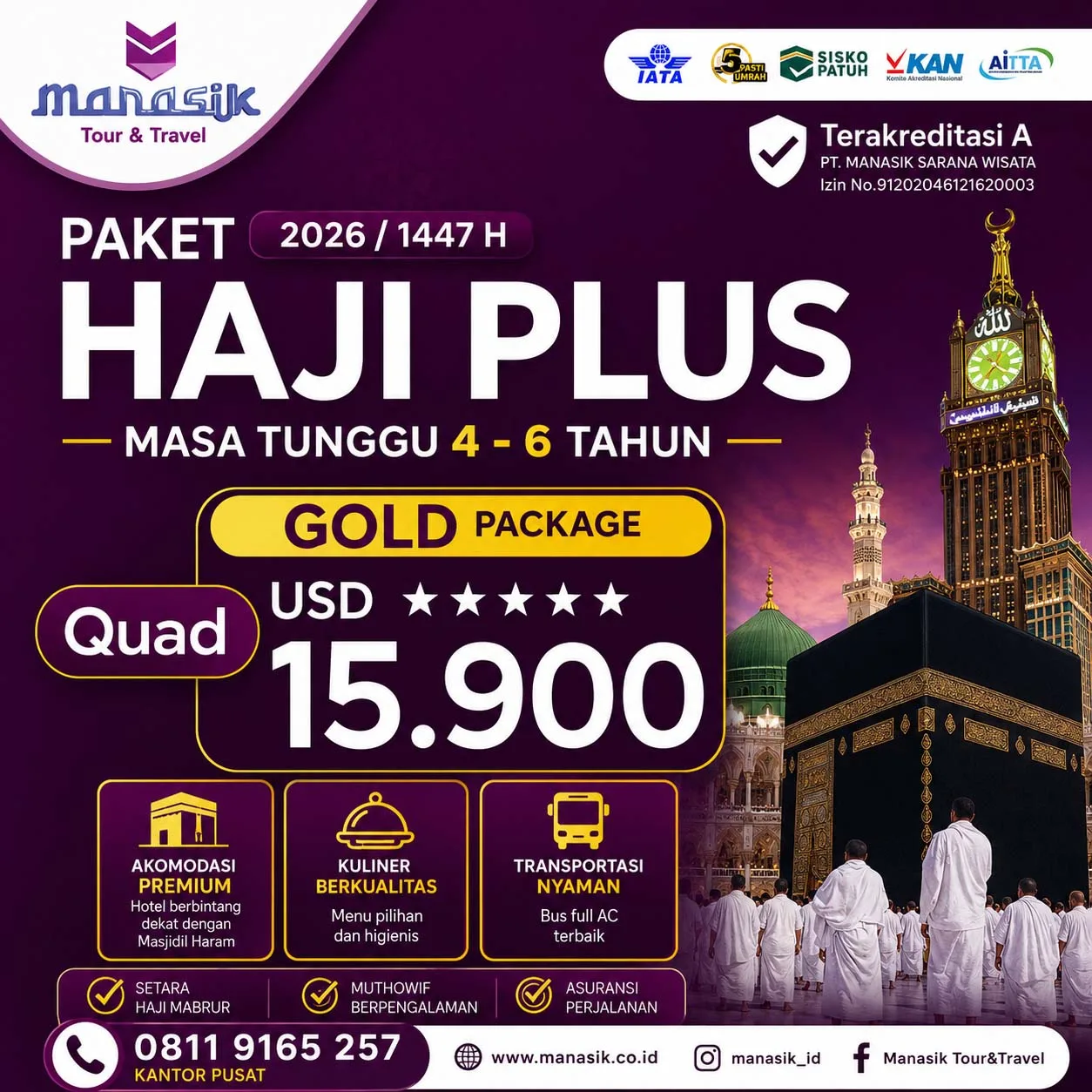 Flyer Paket Haji Plus Gold Manasik Tour Travel