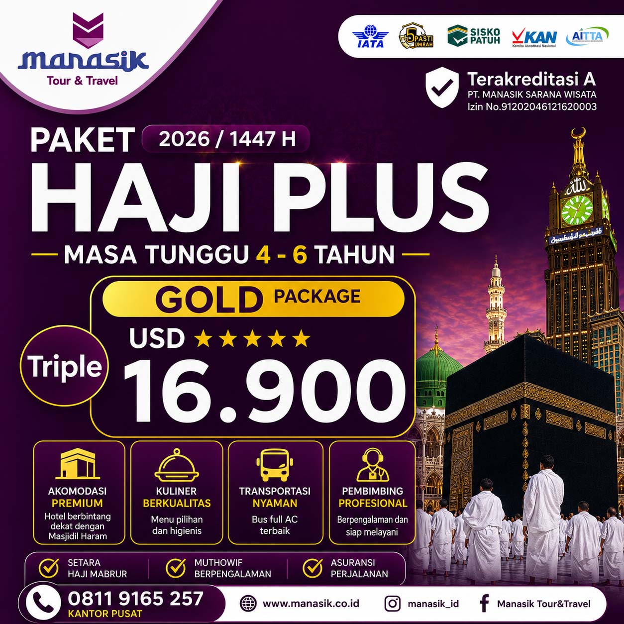 Paket Haji Plus Gold Triple