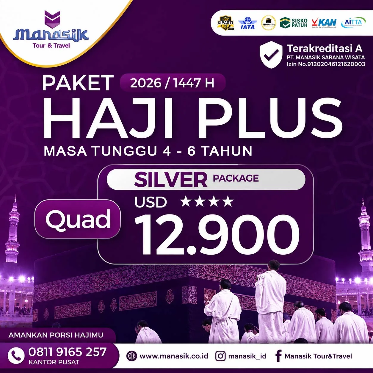 Paket Haji Plus Silver Quad 2026 Manasik Tour Travel