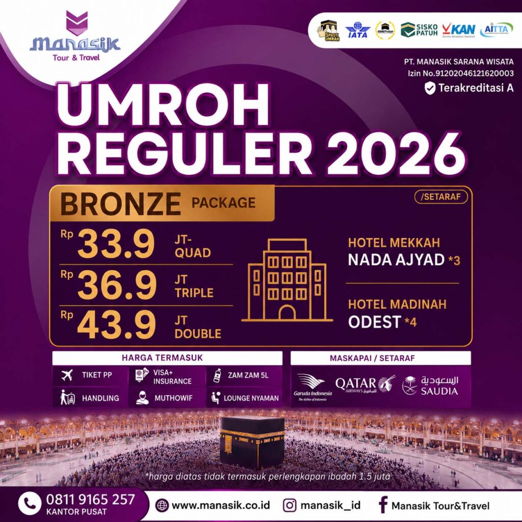 umroh reguler bronze 9 hari