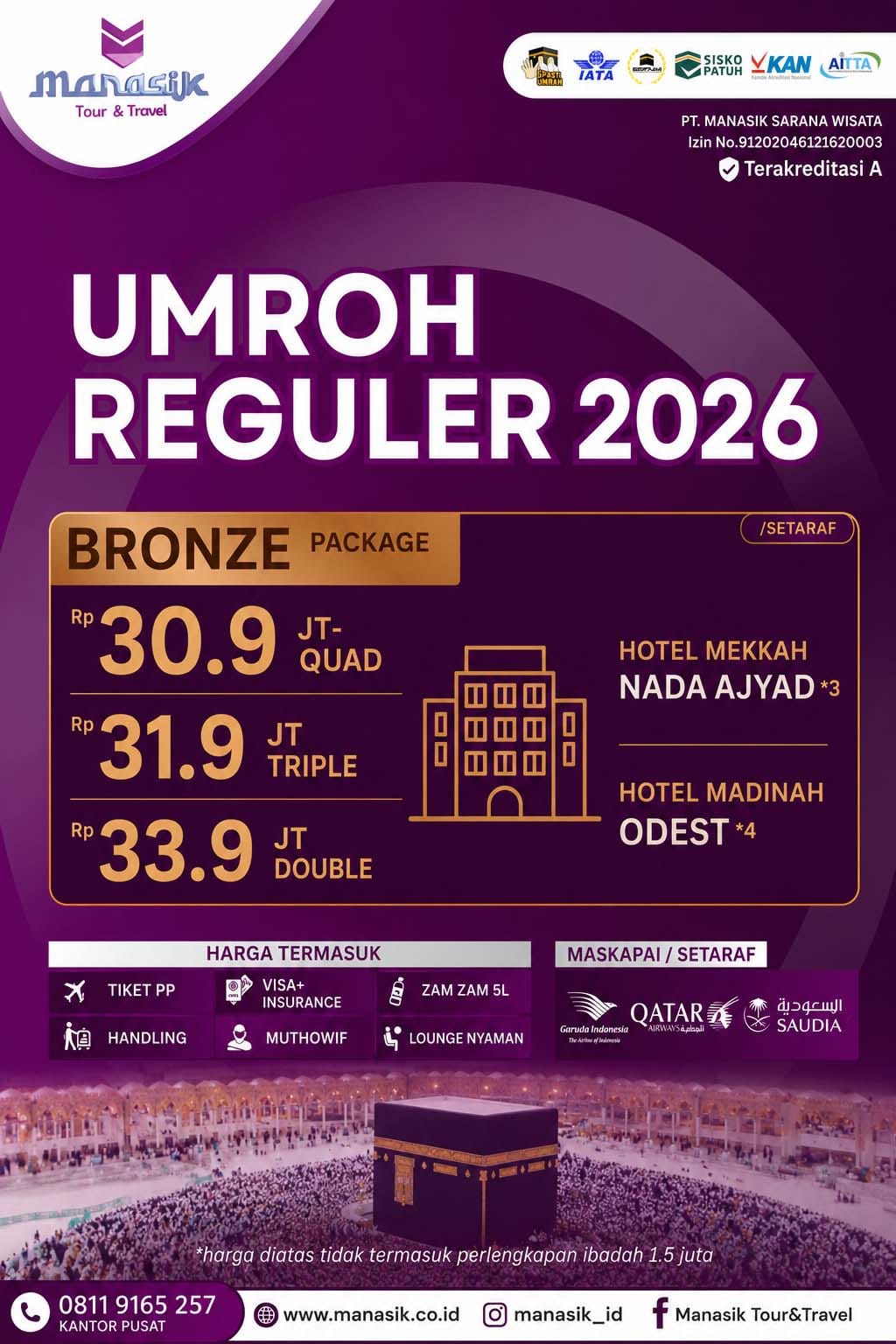 manasik paket umroh reguler bronze