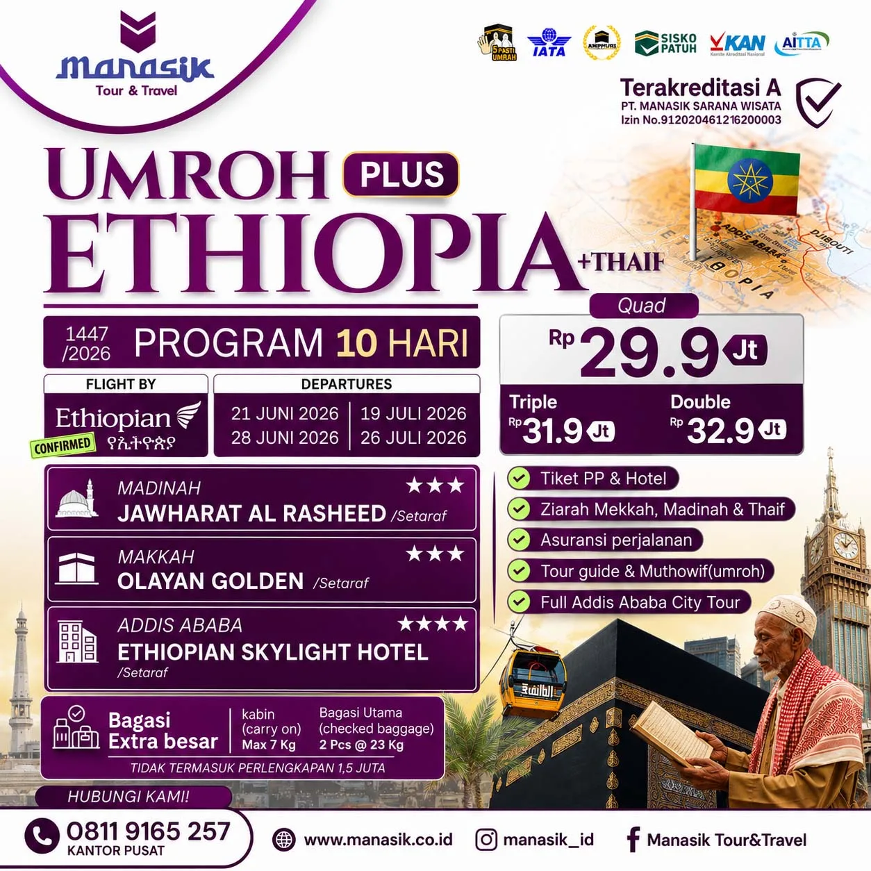 Umroh Plus Ethiopia 10 Hari Manasik