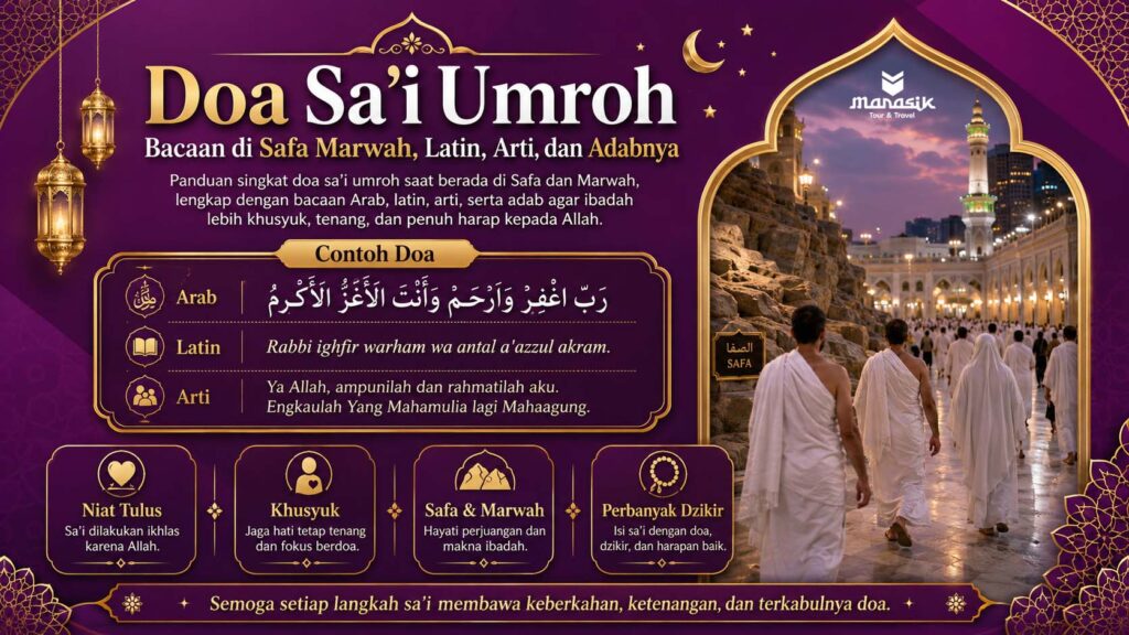 Doa Sa’i Umroh Bacaan di Safa Marwah, Latin, Arti, dan Adabnya