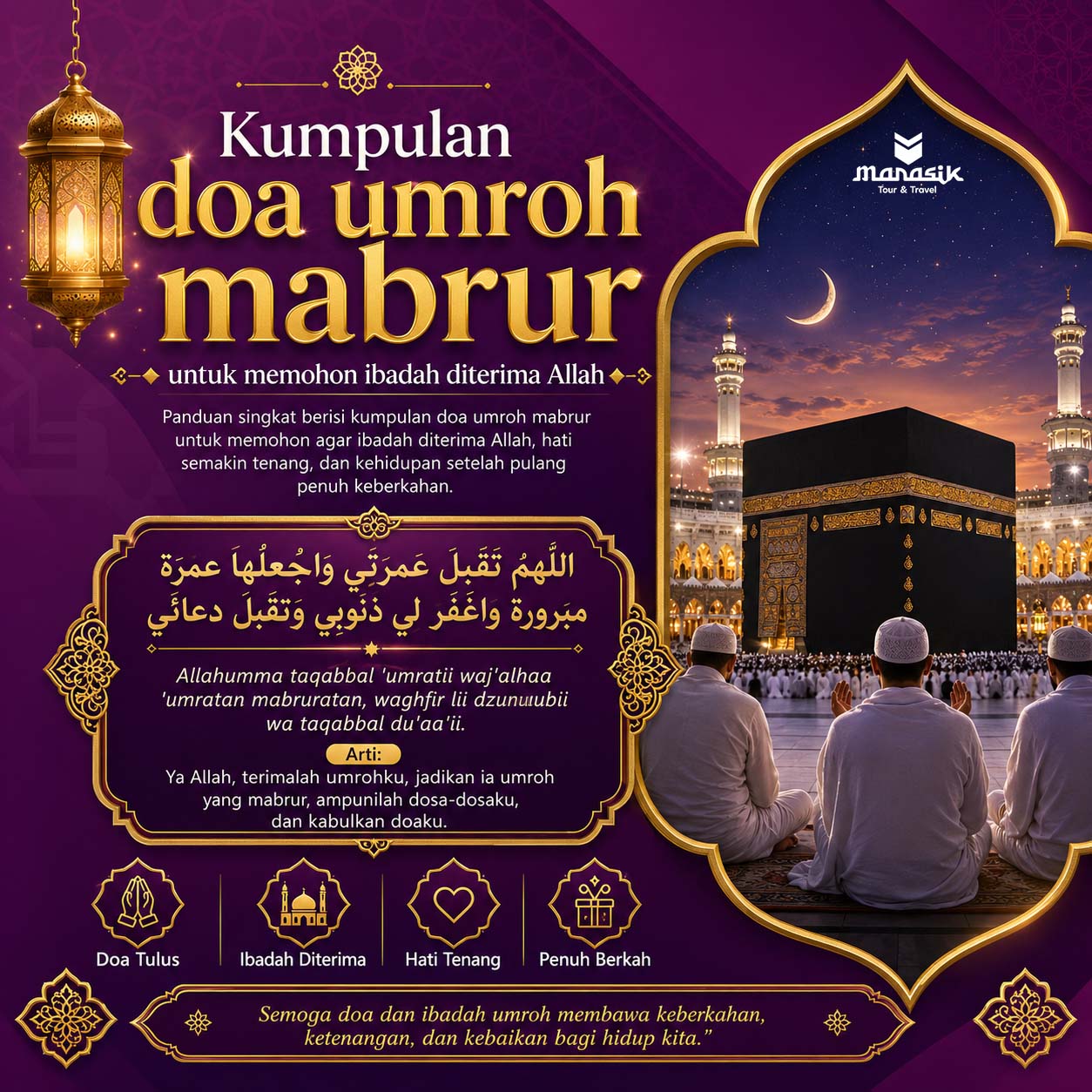 Kumpulan doa umroh mabrur untuk memohon ibadah diterima Allah