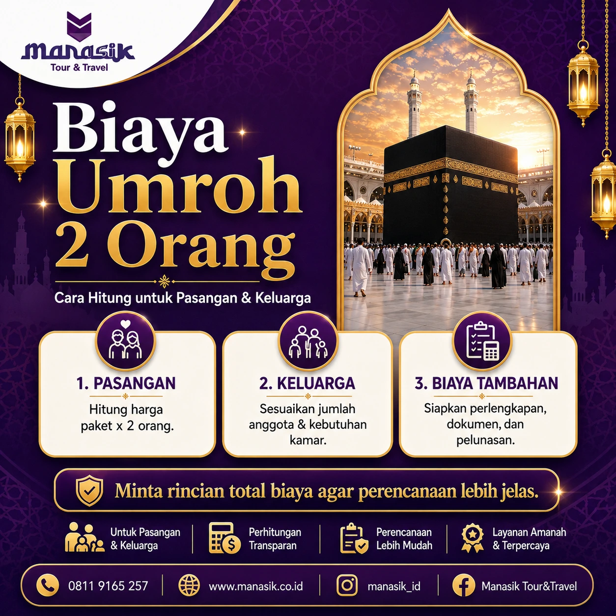 Biaya Umroh 2 Orang Cara Hitung untuk Pasangan & Keluarga