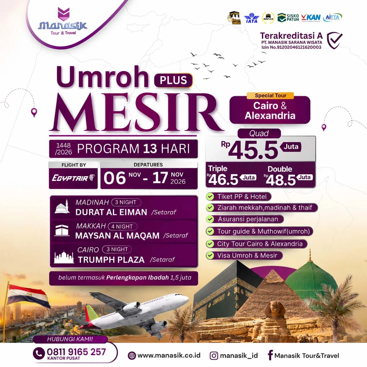 Umroh Plus Mesir 13 Hari Manasik