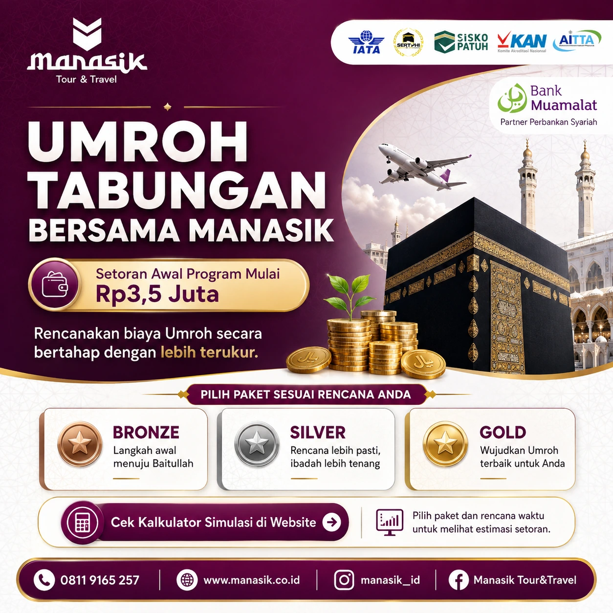 Program Tabungan Umroh Bersama Manasik dengan setoran awal Rp3,5 juta