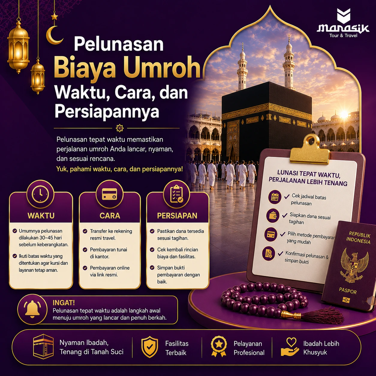Proses pelunasan biaya umroh dan pemeriksaan invoice jamaah