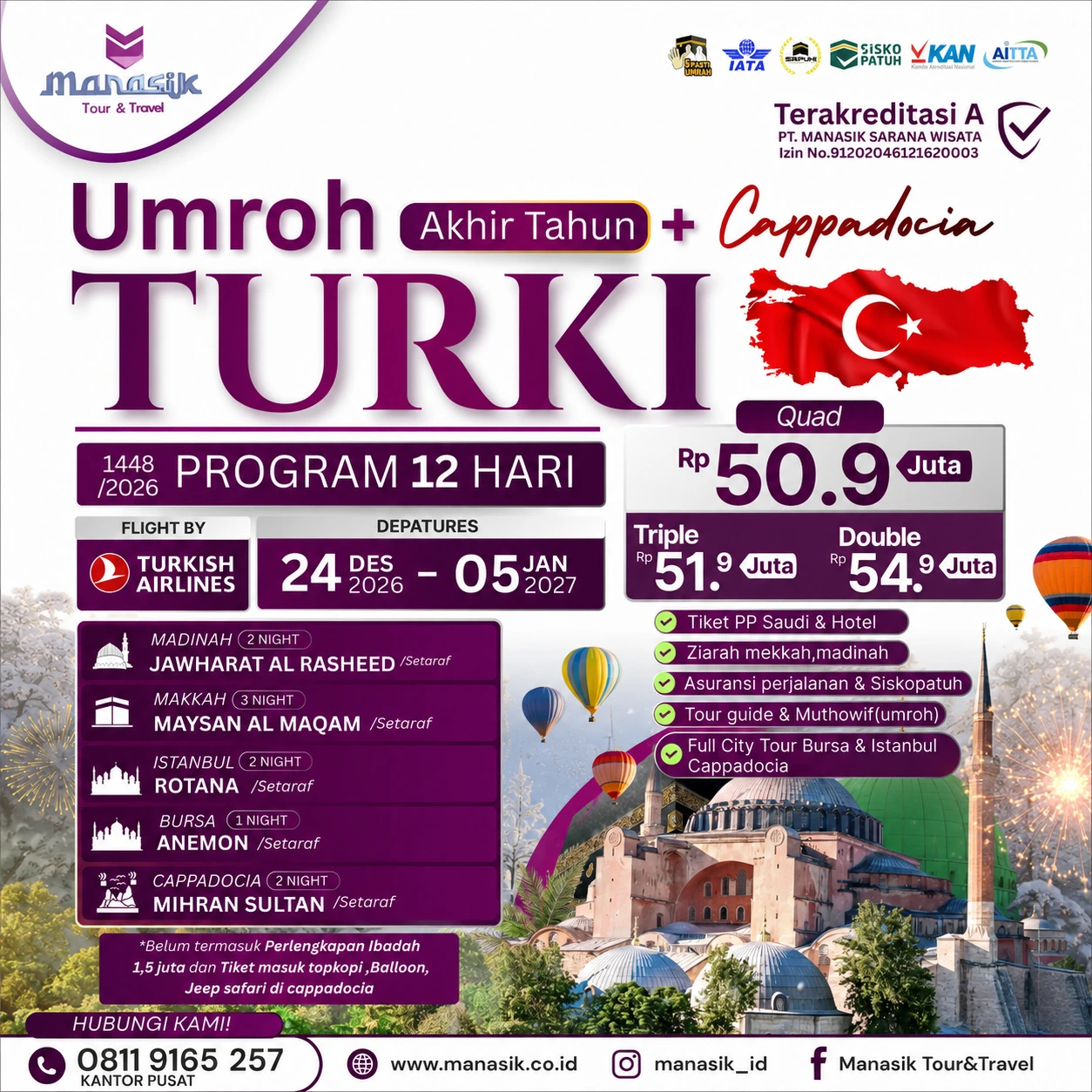 Umroh Plus Turki 12 Hari Manasik