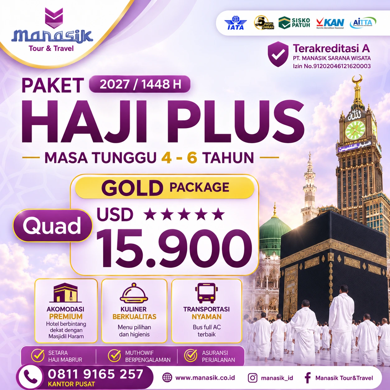 Flyer Paket Haji Plus Gold Manasik Tour Travel