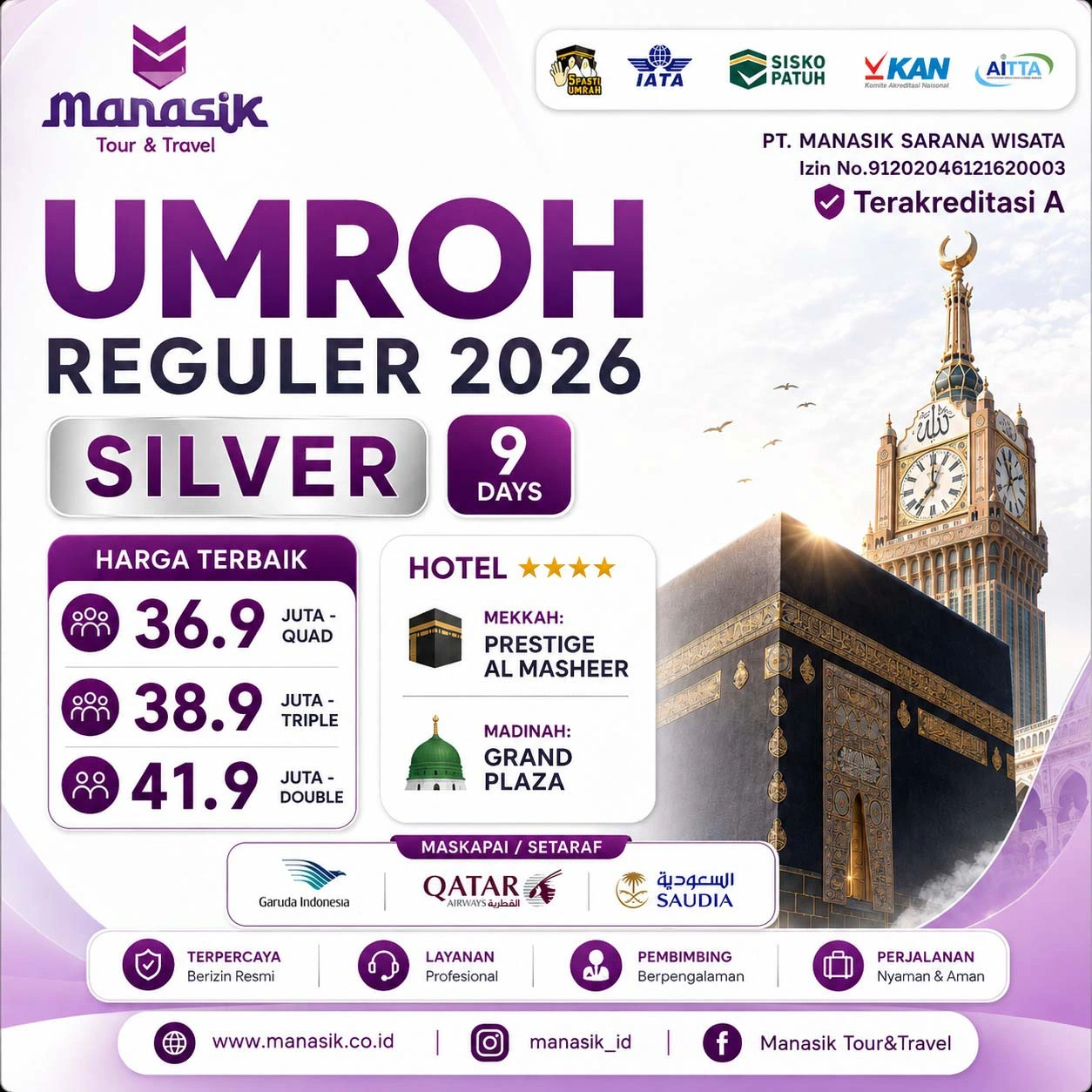 Paket Umroh Reguler Silver 9 Hari Manasik